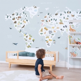 Living Earth, Mapamundi mural. Papeles Pintados para habitaciones infantiles